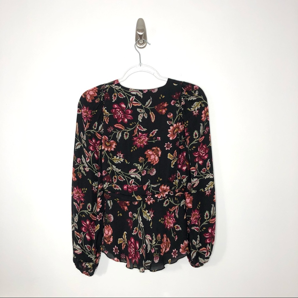 A.L.C. | Logan Floral Silk Blouse Black/Terracotta - Picture 6 of 7